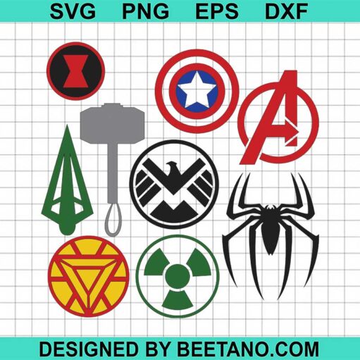 Marvel superheroes logo SVG, Thor captain ironman SVG, Superhero SVG
