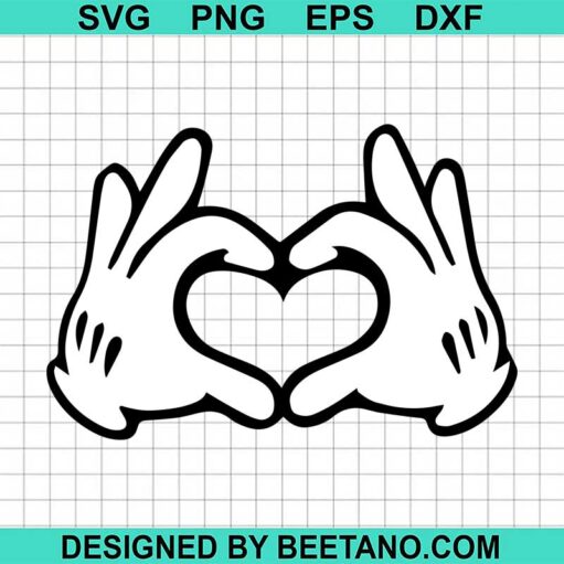 Mickey Hand Heart Svg