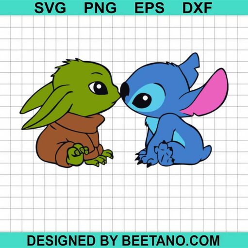Stitch With Baby Yoda Svg