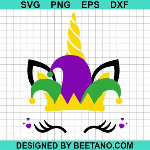 Unicorn Mardi Gras SVG