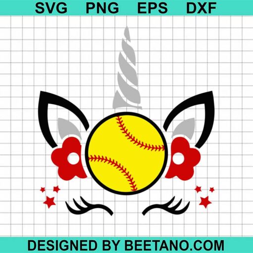 Unicorn softball SVG