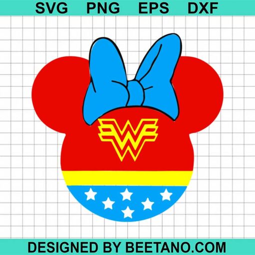 Mickey Head Wonder Woman Svg