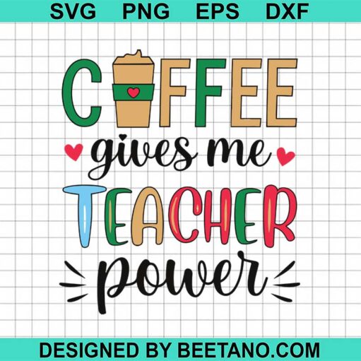Coffee Gives Me Teacher Power Svg