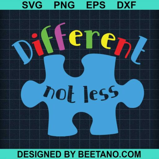 Autism Different Not Less Puzzle Svg