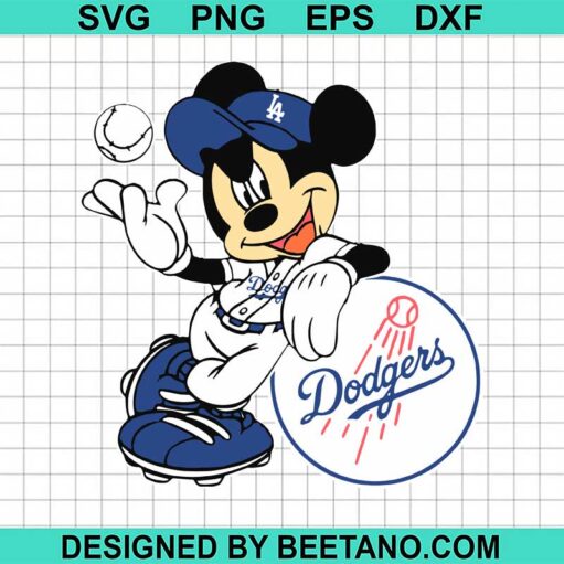 Mickey Los Angeles Dodgers Svg