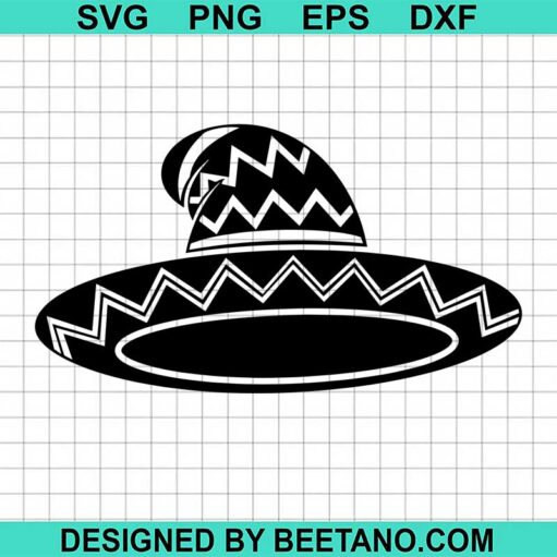 Sombrero hat SVG, Cinco de mayo SVG, Sombrero de charro SVG