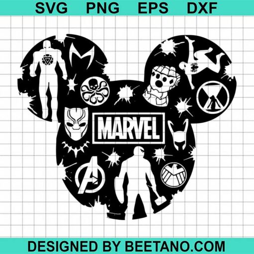 Marvel superheroes mickey ear SVG