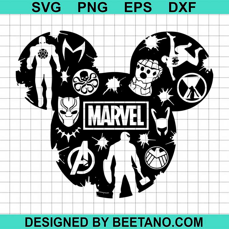Marvel superheroes mickey ear SVG, marvel superheroes SVG, Disney SVG