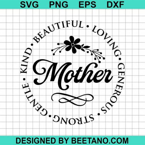 Mother beautiful loving kind SVG