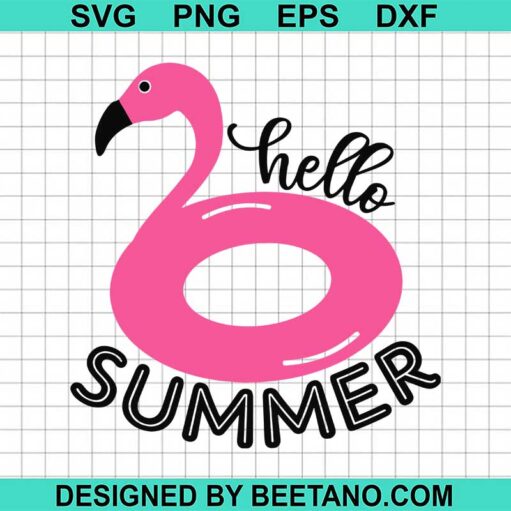 Hello summer Flamingo SVG