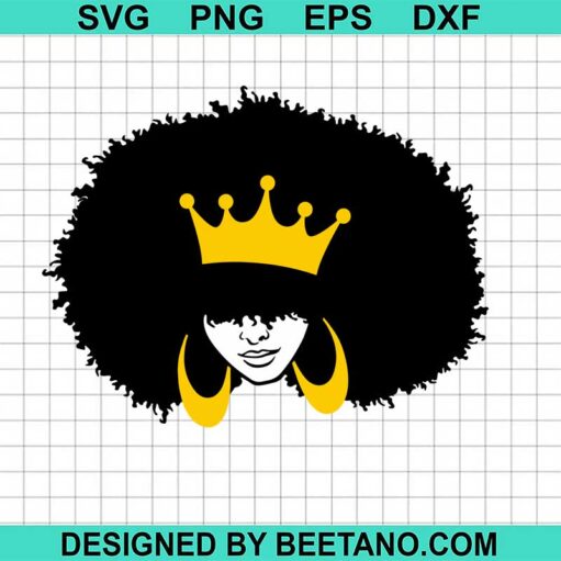 Afro Black Queen Svg