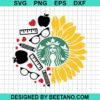 Teacher Sunflower Coffee Logo Svg