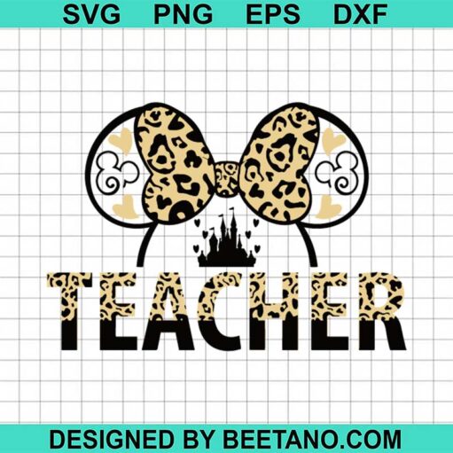 Leopard Teacher Mickey Ears SVG