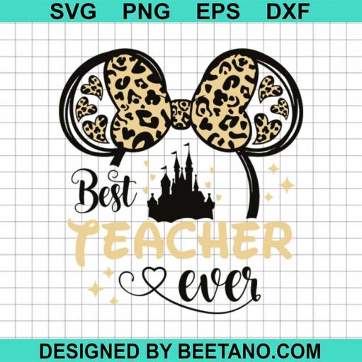 Leopard Minnie Teacher SVG, Leopard Minnie SVG, Teacher SVG