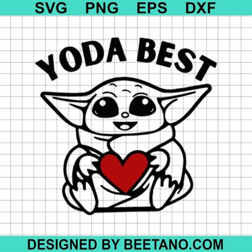 Yoda Holding Heart Svg