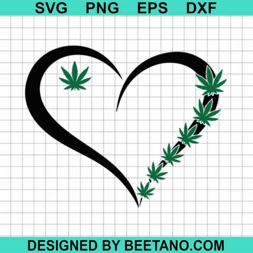 Marijuana Leaf Heart Svg