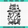 Just A Girl Who Loves Softball Svg