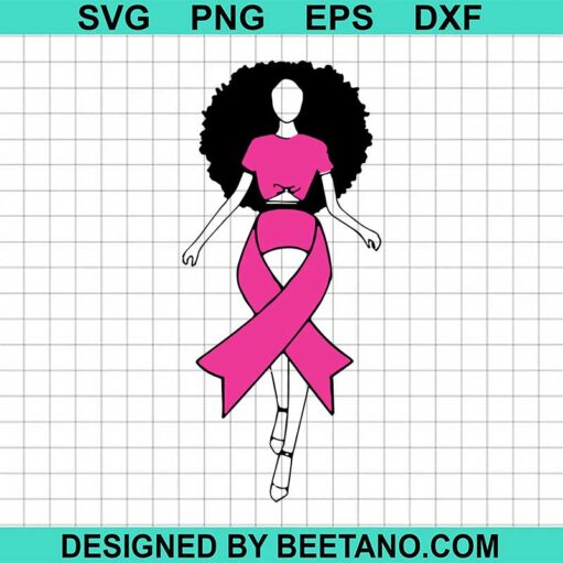 Black Girl Breast Cancer Svg
