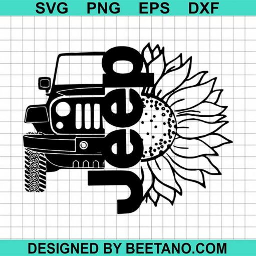 Sunflower Jeep Car Svg