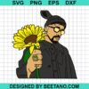 Bad Bunny With Sunflower Svg
