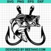 Cross Hook Bass Fishing Svg
