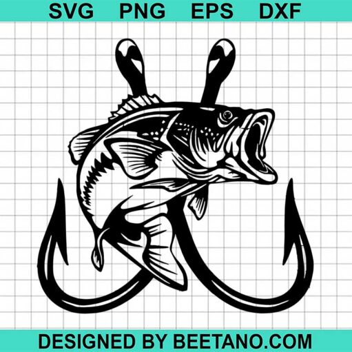 Cross Hook Bass Fishing SVG, Daddy's Fishing SVG, Bass Fishing SVG