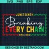 Juneteenth Breaking Every Chain Svg
