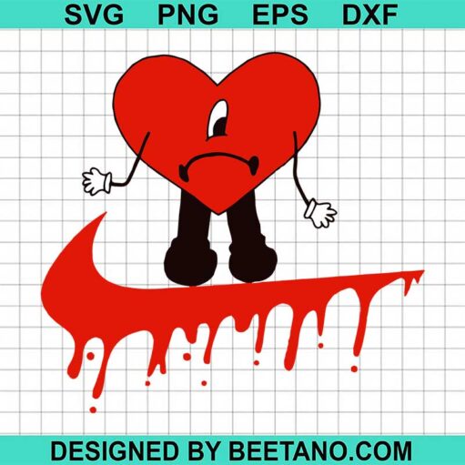 Bad Bunny Heart SVG, Bad Bunny Nike Logo SVG, Un Verano Sin Ti SVG