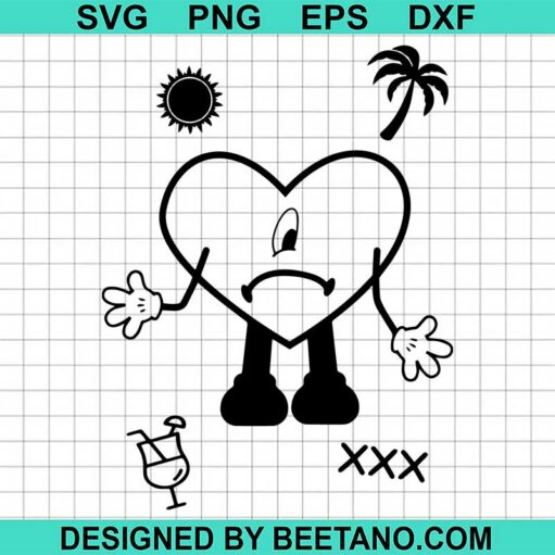 Bad Bunny Sad Heart Svg