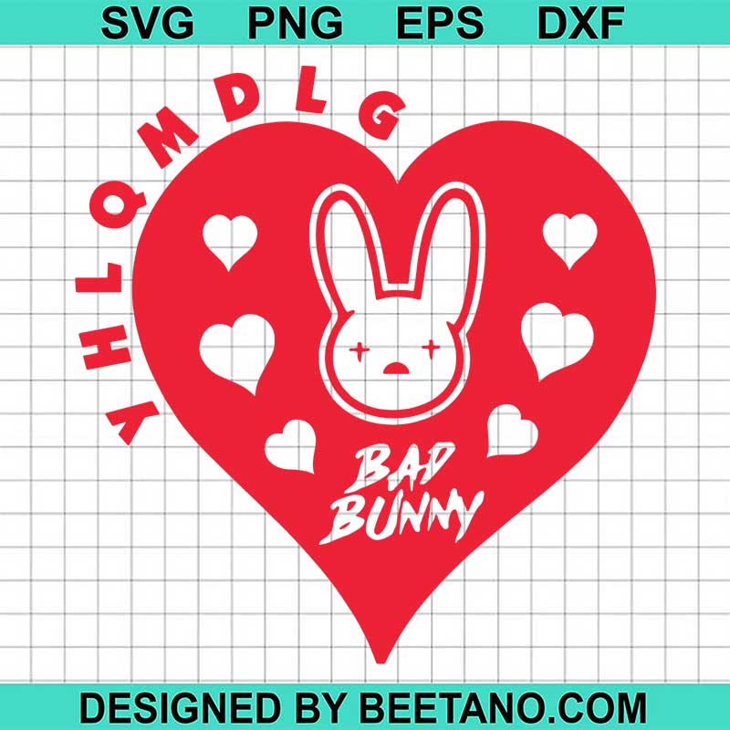Bad Bunny Heart Logo SVG, Bad Bunny Logo SVG, Bad Bunny Love SVG
