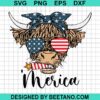 Merica Highland Cow Svg