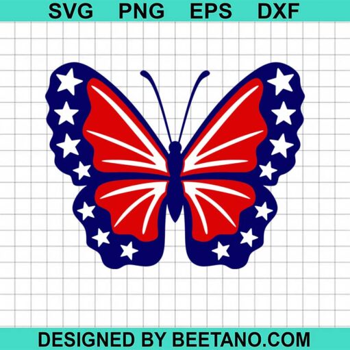 4Th Of July Butterfly Svg