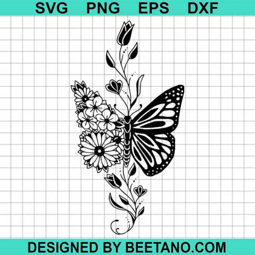 Floral Butterfly Svg