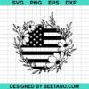 Floral American Flag Svg