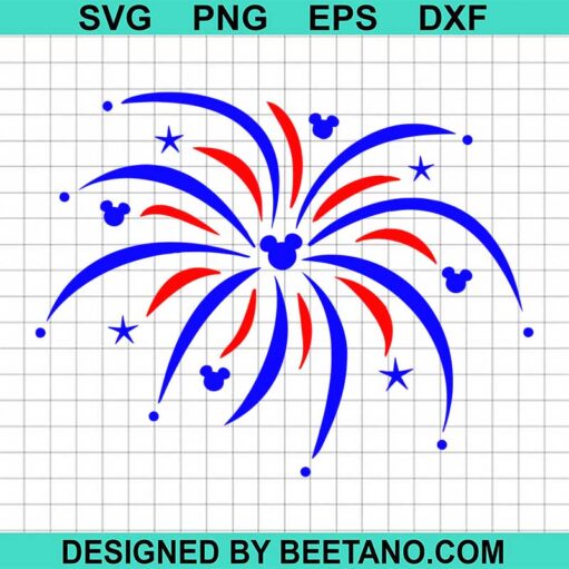 Mickey 4Th Of July Fireworks Svg