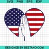 Praying In American Flag Heart Svg