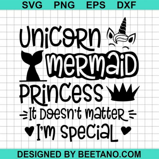 Unicorn Mermaid Princess Svg