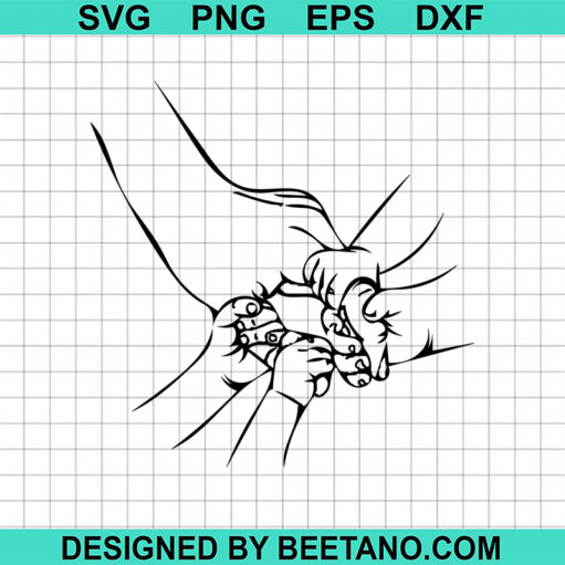Father Holding Hands Of 4 Child Svg