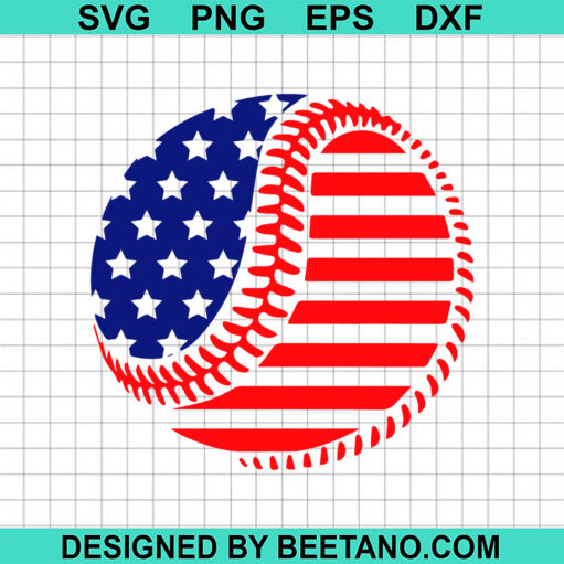American Flag Baseball SVG
