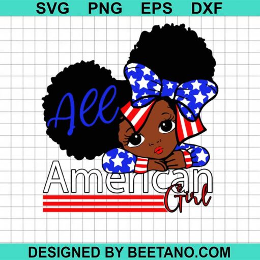 American Black Baby Girl Svg