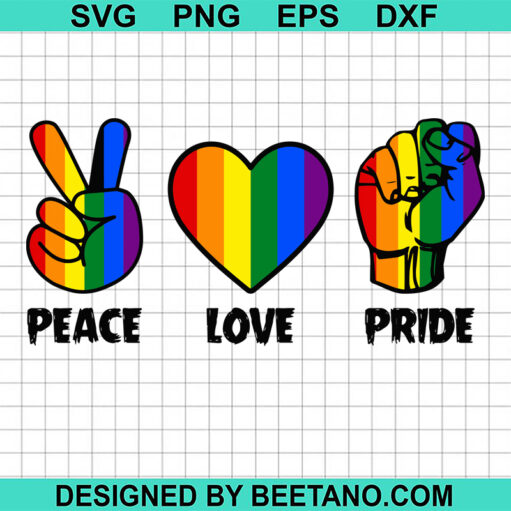 Peace Love Pride Svg