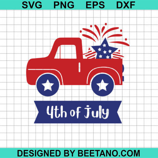 Fourth Of July Truck Svg