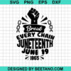 Breaking Every Chain Juneteenth June 1865 Svg