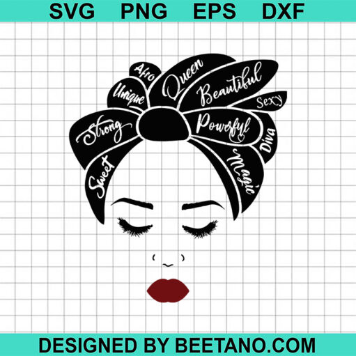 Black Woman Face SVG