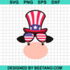 4Th Of July Cow With Sunglasses Svg