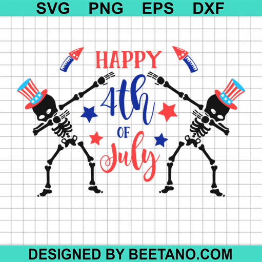 4th Of July Skeleton SVG