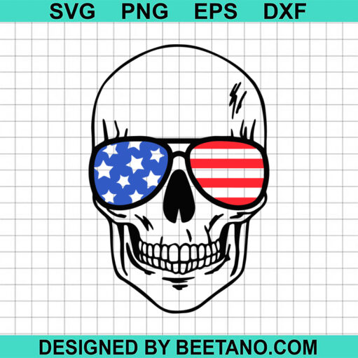 American Flag Sunglasses Skull Svg