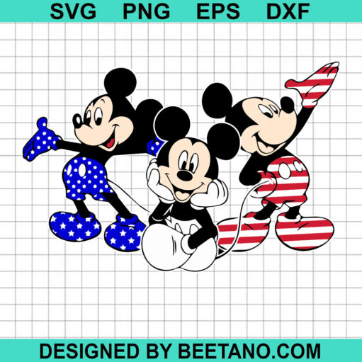 Patriotic Mickey Mouse Svg