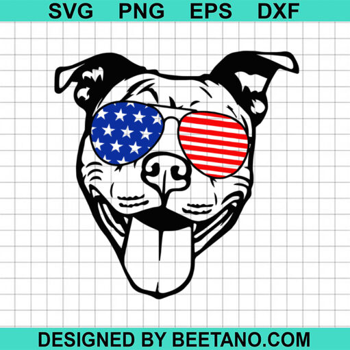Dog American Flag Sunglasses SVG
