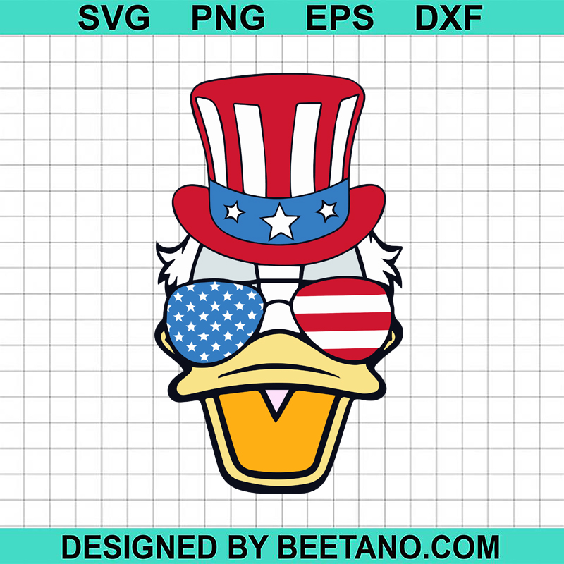 4th of July Donald Duck SVG, 4th Of July SVG, Donald Duck Face SVG